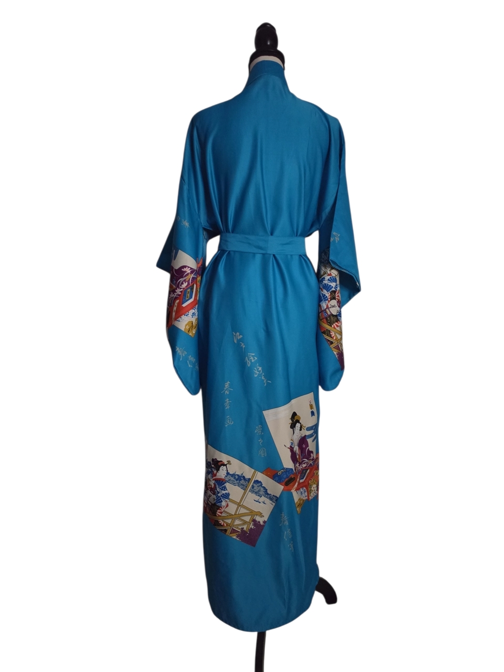 Turquoise Blue Kimono Robe - Picture 2 of 7